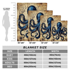Antique sepia sea map and oceanic kraken design showcased on styled nautical bedding set.