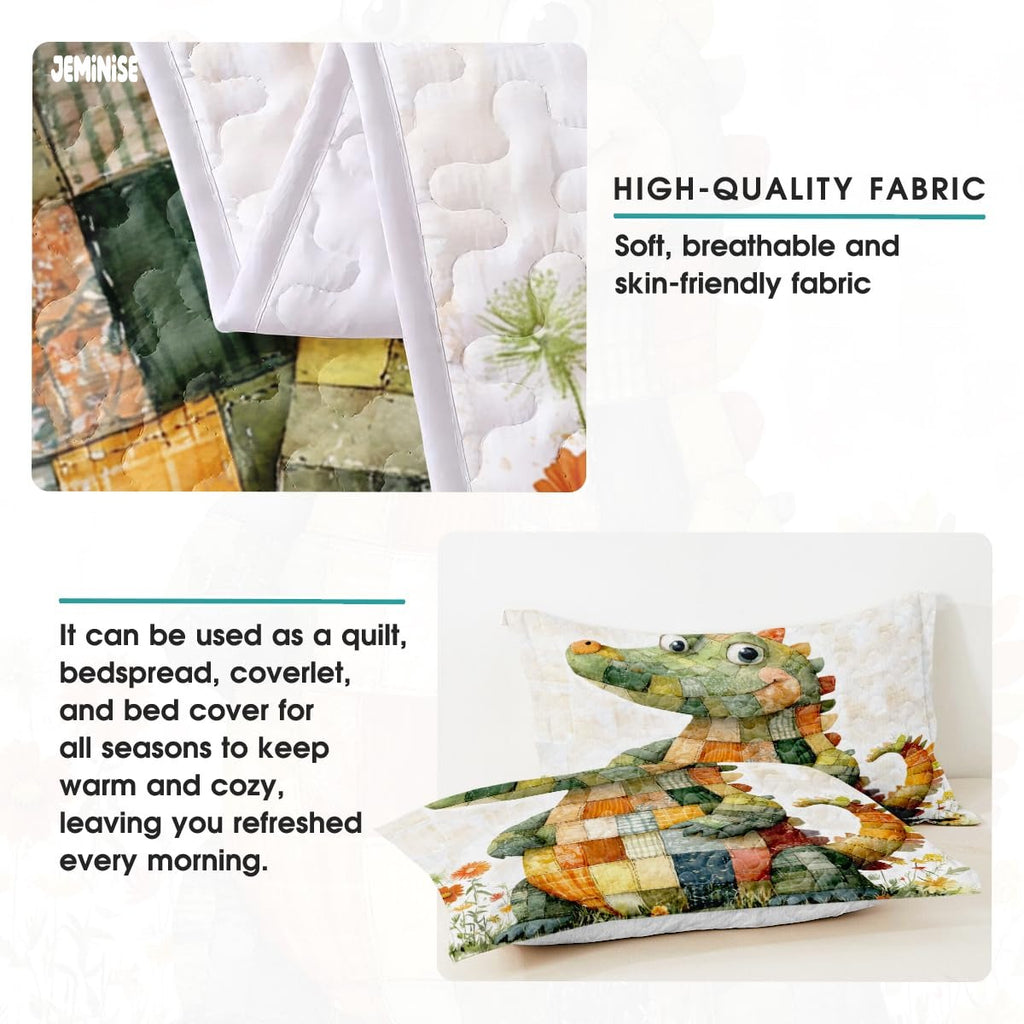 Jeminise Cat Farmhouse Quilt Set, Cozy Animal Bedding