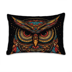 Matching pillowcase detail for woodland bedding set showing coordinating nocturnal owl plumage print