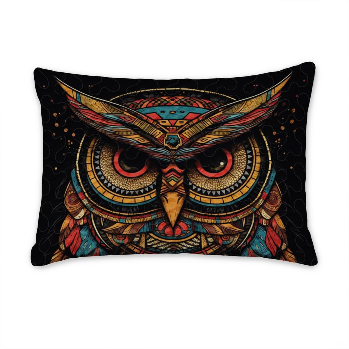 Matching pillowcase detail for woodland bedding set showing coordinating nocturnal owl plumage print