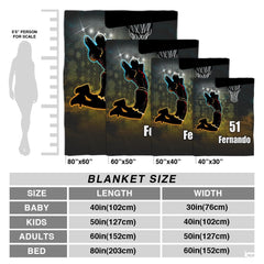 Personalized Basketball Player Blanket with Name and Number