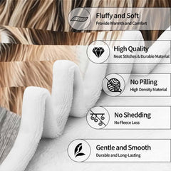 Angle view of daisy fence Highland cow throw blanket showing crisp edges and country farm print