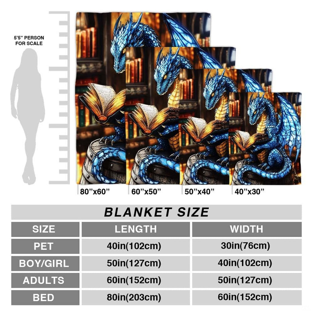 Bedroom lifestyle setting showing the dragon reader throw blanket styled across a bed.