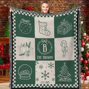 Holiday Patchwork Christmas Throw Blanket