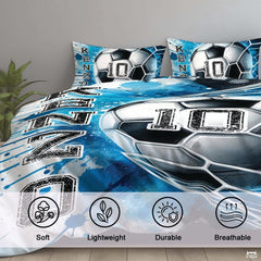 Custom Soccer Ball Goal Personalized Bedding Comforter Set