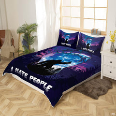 Overhead perspective of Bigfoot bedding arranged neatly across a rustic cabin bedroom mattress