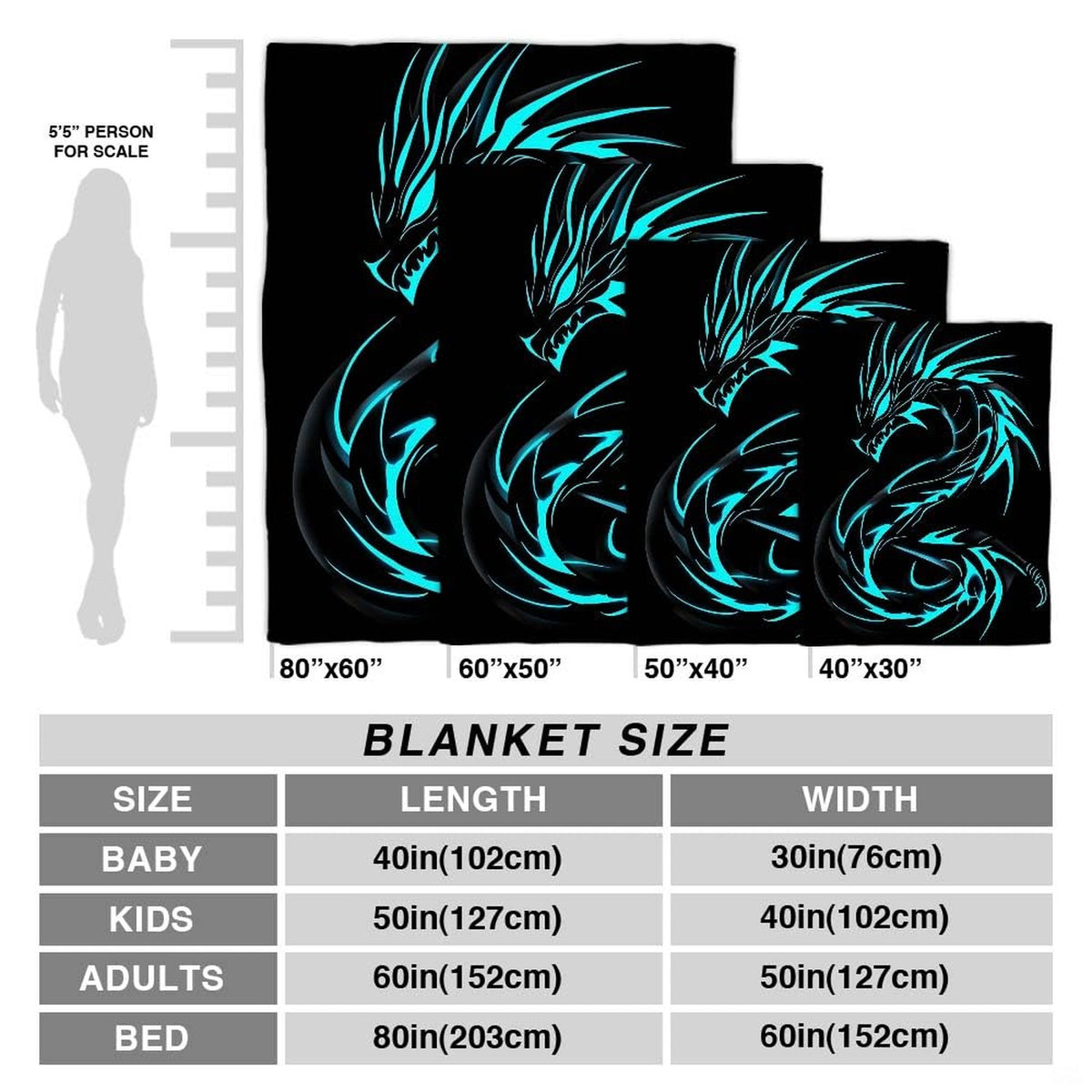 Close up macro view of electric cyan dragon throw blanket highlighting fabric texture and glowing neon dye tones