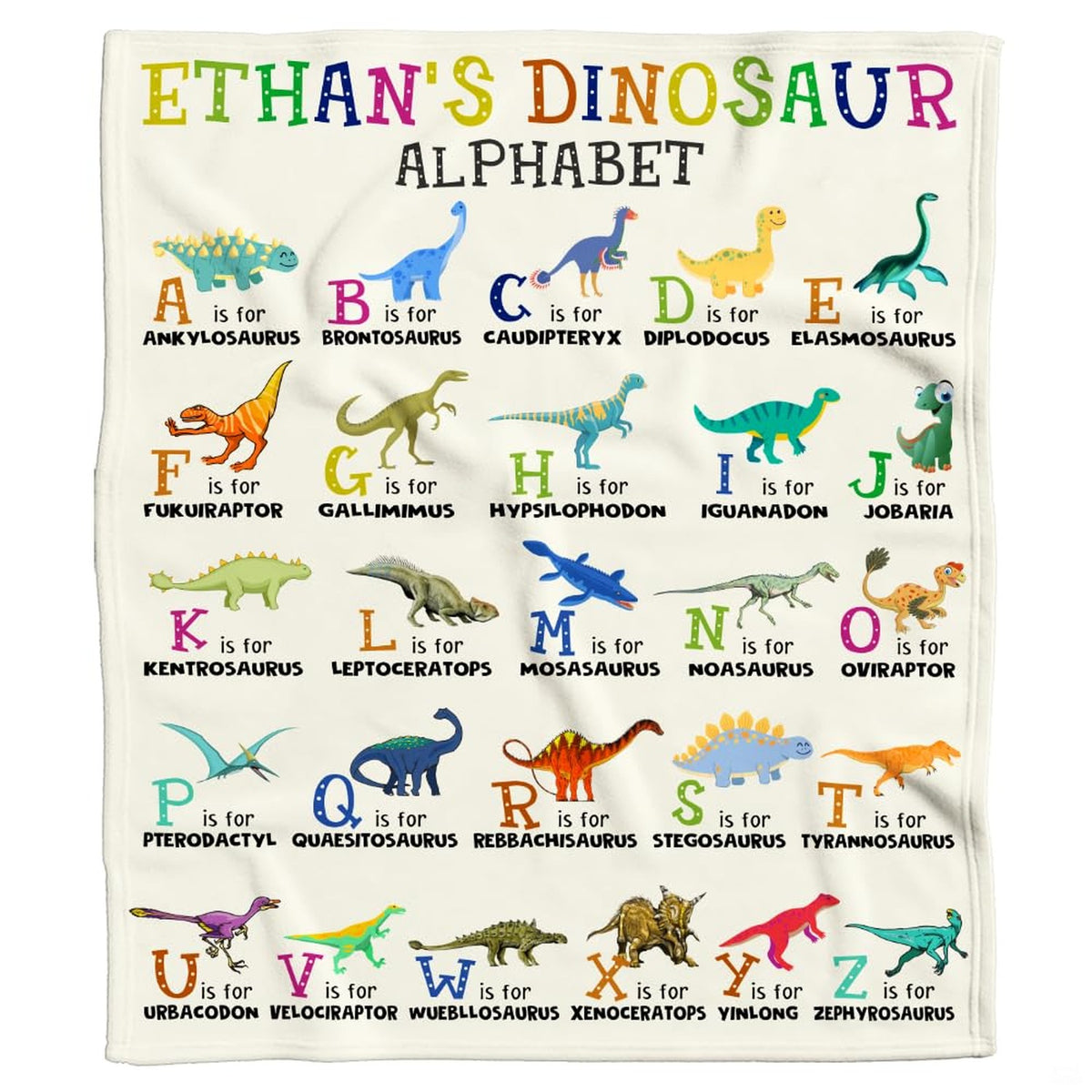 Playful prehistoric creature thematic accent chart print highlighting vibrant earth tones for an imaginative bedroom theme.