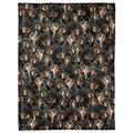 Black and Tan Coonhound dog breed blanket featuring an all-over photo collage pattern.