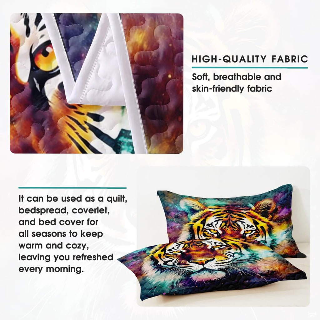 Watercolor tiger design in a product information image