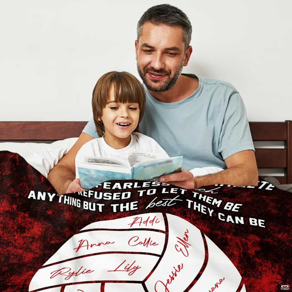 Athletic bedroom decor featuring dramatic dark red and black grunge volleyball sports art bedding.