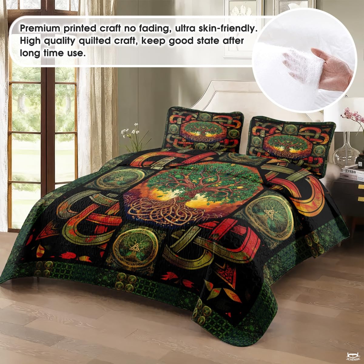 Personalized Celtic Tree of Life Yggdrasil Quilt Sets