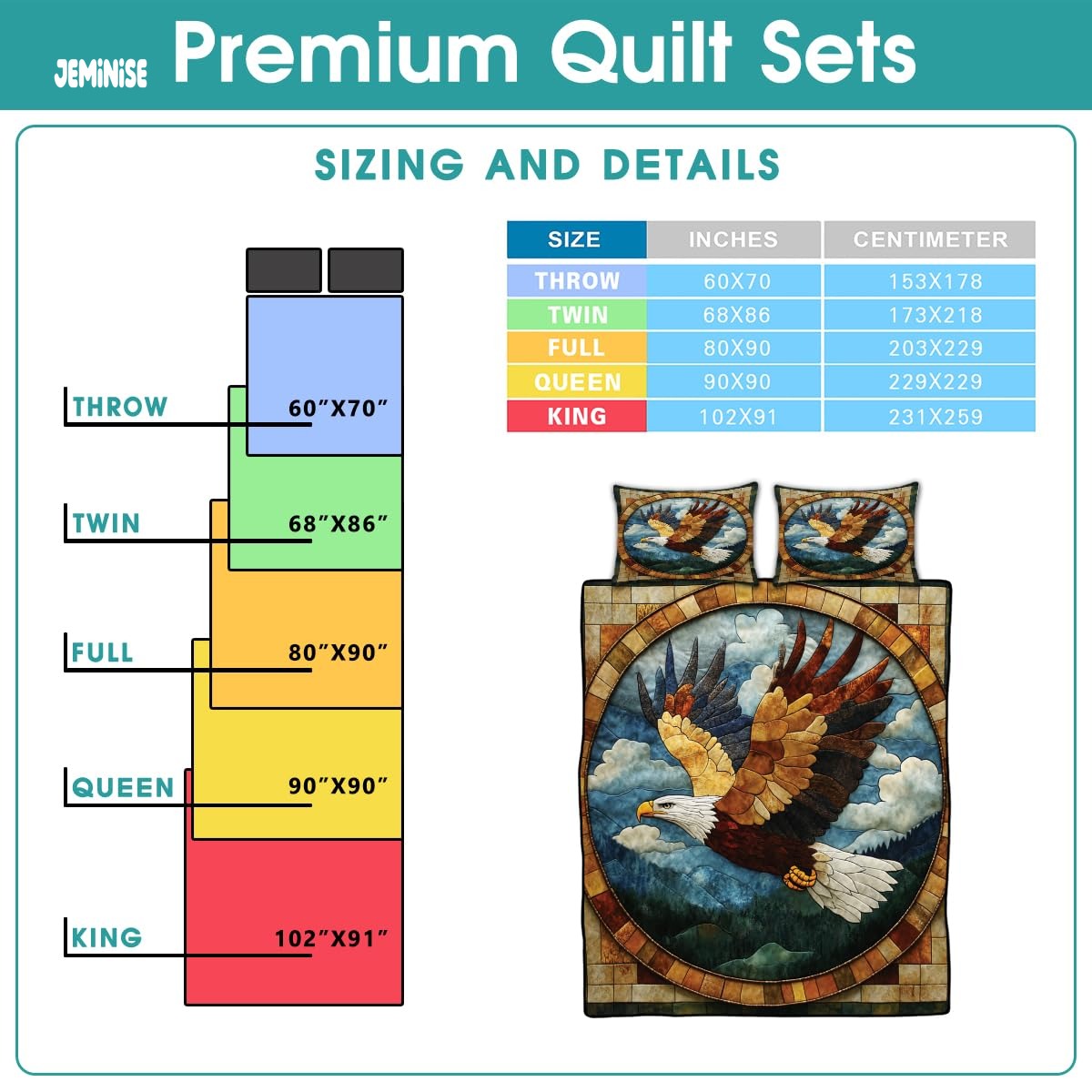Jeminise Cat Farmhouse Quilt Set, Cozy Animal Bedding