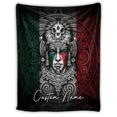Artistic Mexican flag bedding set with bold warrior aesthetics in a modern bedroom.