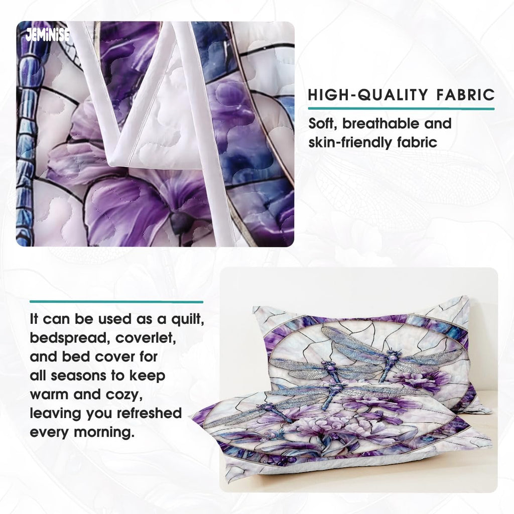 Jeminise Cat Farmhouse Quilt Set, Cozy Animal Bedding