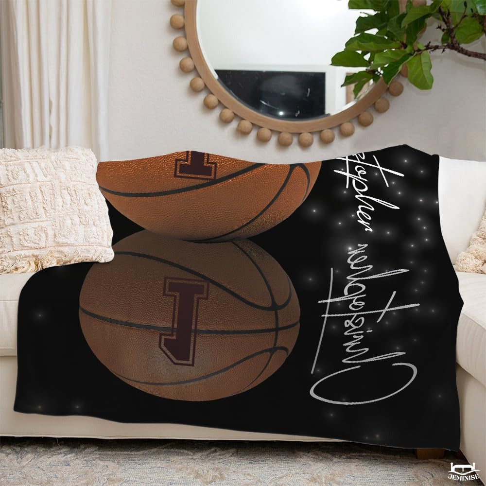 Reflection basketball blanket on sofa