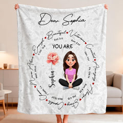 Custom Christian Inspirational Sophia Blanket, Machine Washable