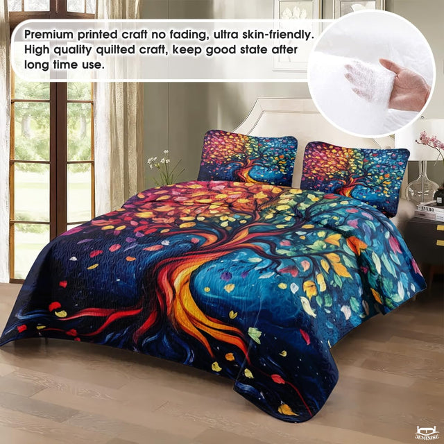 Custom Tree of Life Quilt Set Celtic Yggdrasil Bedding