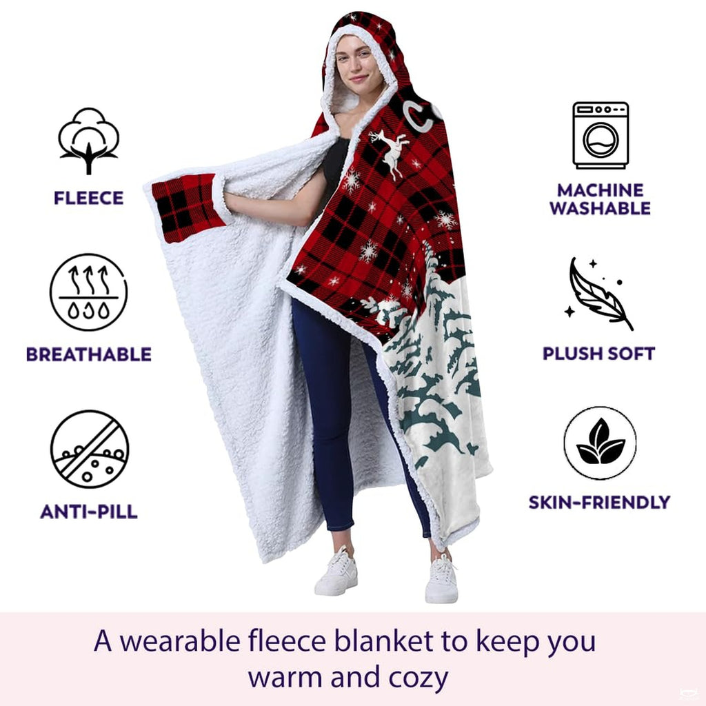 Detailed view of the red and black buffalo check design with playful snowman artwork on winter bedding.