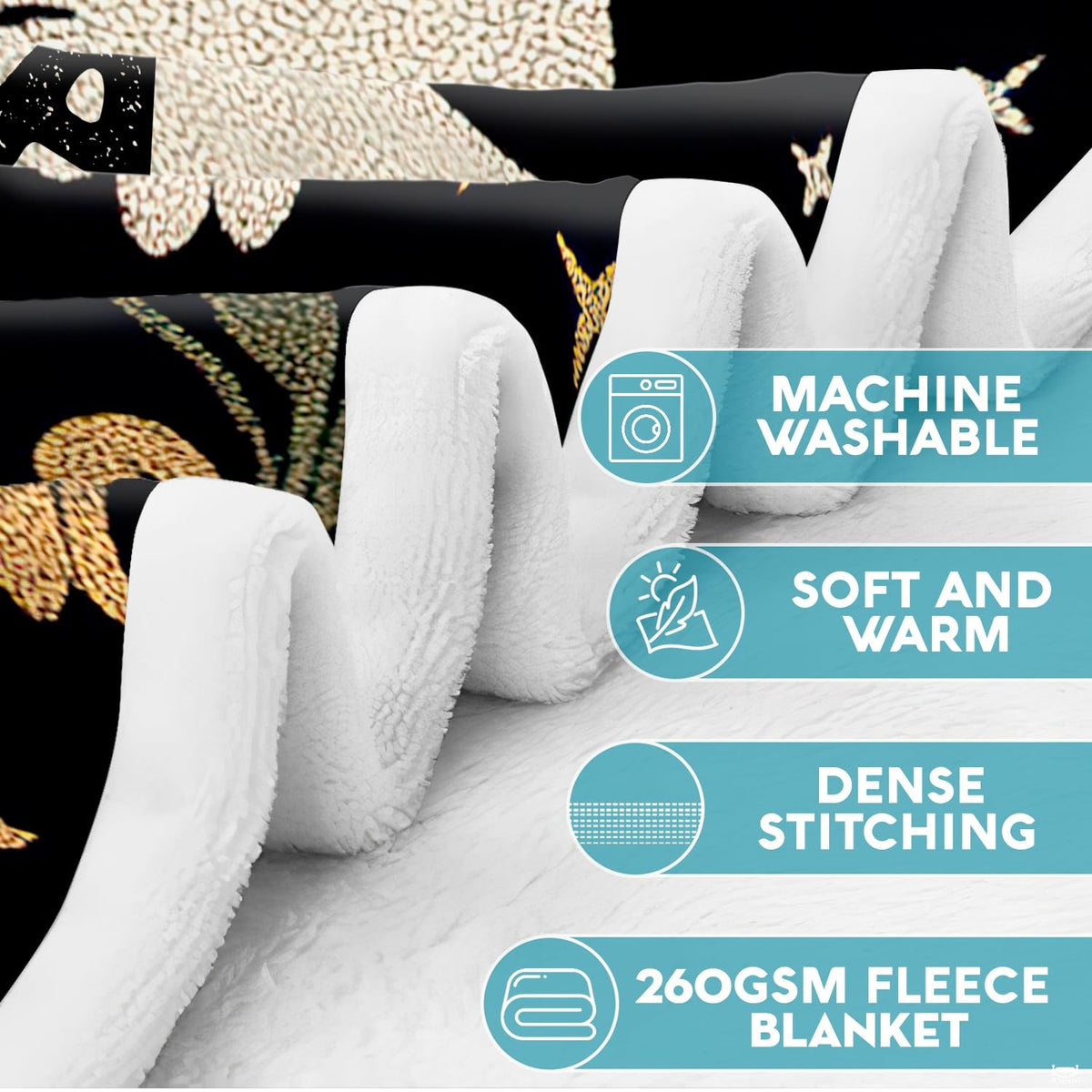 Graphic overview of gothic skull blanket features and visual characteristics.