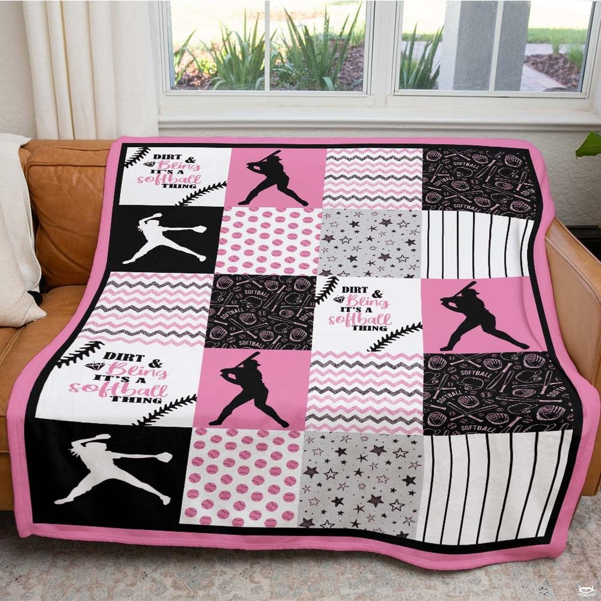 Detailed perspective of fastpitch diamond sport collage textile pattern