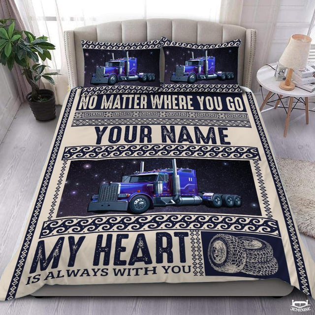 Custom Trucking Semi Truck Under Starry Night Sky Comforter