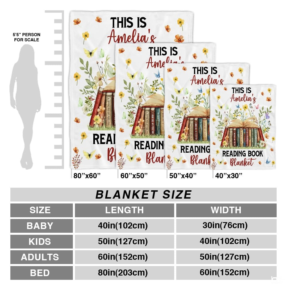 Personalized Just A Girl Who Loves Books Blanket - Custom Name Book