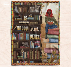Jeminise Customized Reading Blanket for Book Lovers, Personalized Daughter Gift