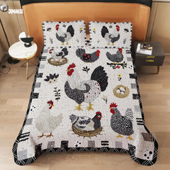 Jeminise Cat Farmhouse Quilt Set, Cozy Animal Bedding