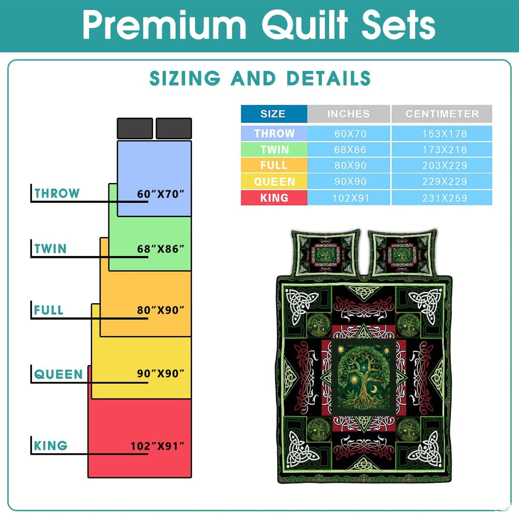 Personalized Celtic Yggdrasil Tree of Life Quilt Sets, Bedroom Decor