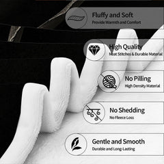 Comfort diagram illustrating plush fold textures and quality highlights of the throw.
