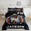 Burgundy maroon footballer athlete sports bedding featuring an athletic soccer player in motion on a bed