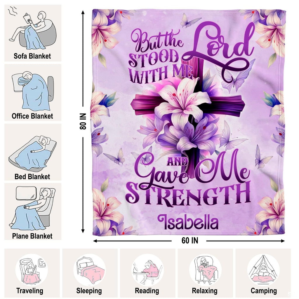 Custom Floral Cross Bible Verse Blanket, Machine Washable