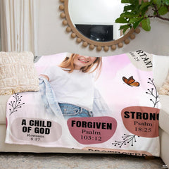 God says I am butterfly scripture faith affirmation blanket showing monarch butterflies view 8