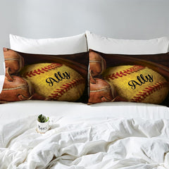 Softball Fan Bedding Set – Stylish Teal Yellow Sports Comforter for Girls, Women, Teens, Perfect Softball Room Decor, Available in Twin/Queen/King Sizes