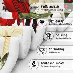 Red cardinal bed and breakfast bedding set highlighting decorative patchwork patterns.