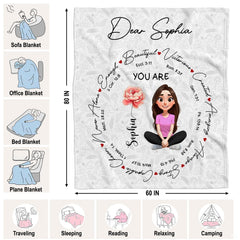 Custom Christian Inspirational Sophia Blanket, Machine Washable