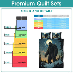 Mythical Bigfoot woodland scene creating artistic rustic forest bedroom ideas.