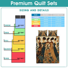 Bedding size information chart with illustrated product preview