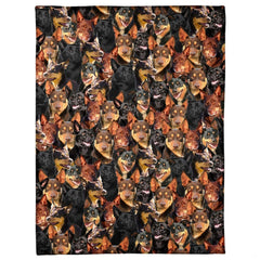 Australian Kelpie dog breed blanket featuring an all-over photo collage pattern.