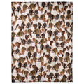 Papillon dog breed collage blanket featuring all-over photo pattern of butterfly-eared dogs.