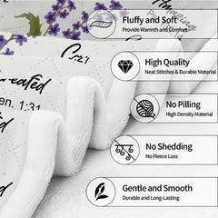 Personalized Christian Lavender Butterfly Blanket, Lightweight