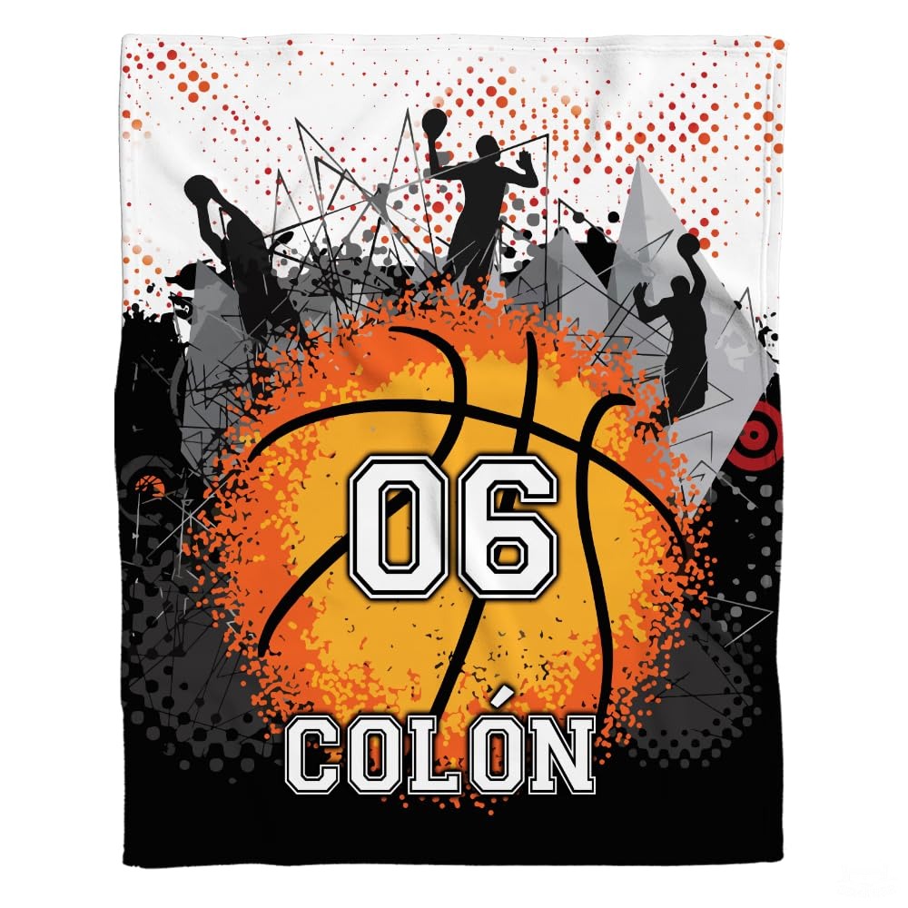 Custom Basketball Players Blanket with Name and Number
