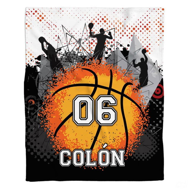 Custom Basketball Players Blanket with Name and Number