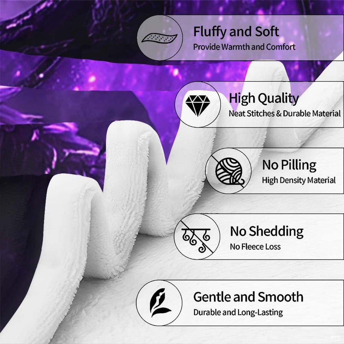 Purple galaxy dragon throw blanket draped over a living room couch creating a mythical fantasy decor accent.