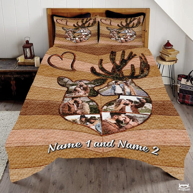Personalized Hunting and Outdoor Comforter with Deer Antlers