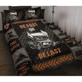 Be Fast Or Be Last sprint car dirt racing bedding set displayed neatly on a bed in a youth motorsport bedroom