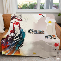 Personalized Watercolor Basketball Players Dunking Blanket