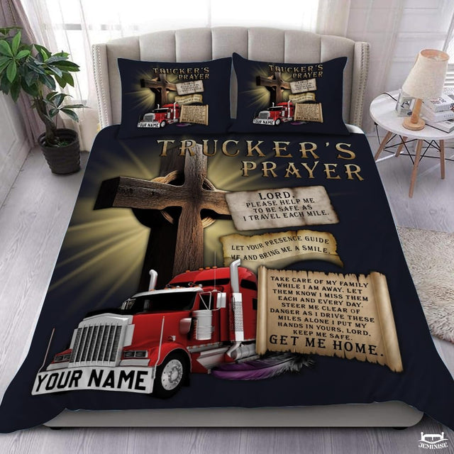 Custom Christian Faith Semi Truck in Front of Large Comforter