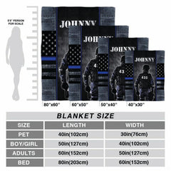 Armored police officer tribute flag blanket styled across bed